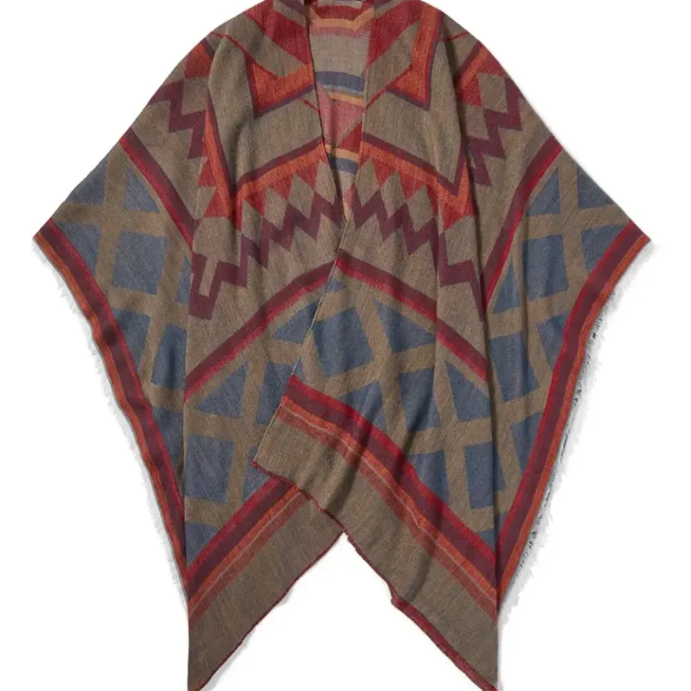 Egyptian Antinopolis Mosaic-Pattern Oversize Ruana