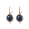Egyptian Hathor Lapis Drop Earrings