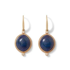 Egyptian Hathor Lapis Drop Earrings