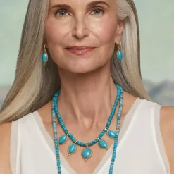 Egyptian Hathor Turquoise Drop Earrings