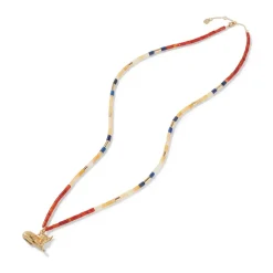 Egyptian New Kingdom Cat Beaded Pendant Necklace