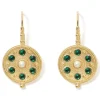 Embellished Disc Drop Earrings