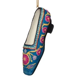 Embroidered Slipper Shoe Ornament