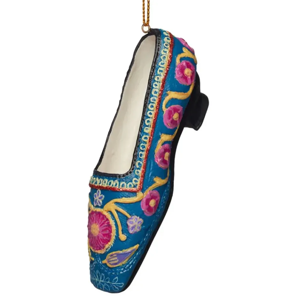 Embroidered Slipper Shoe Ornament