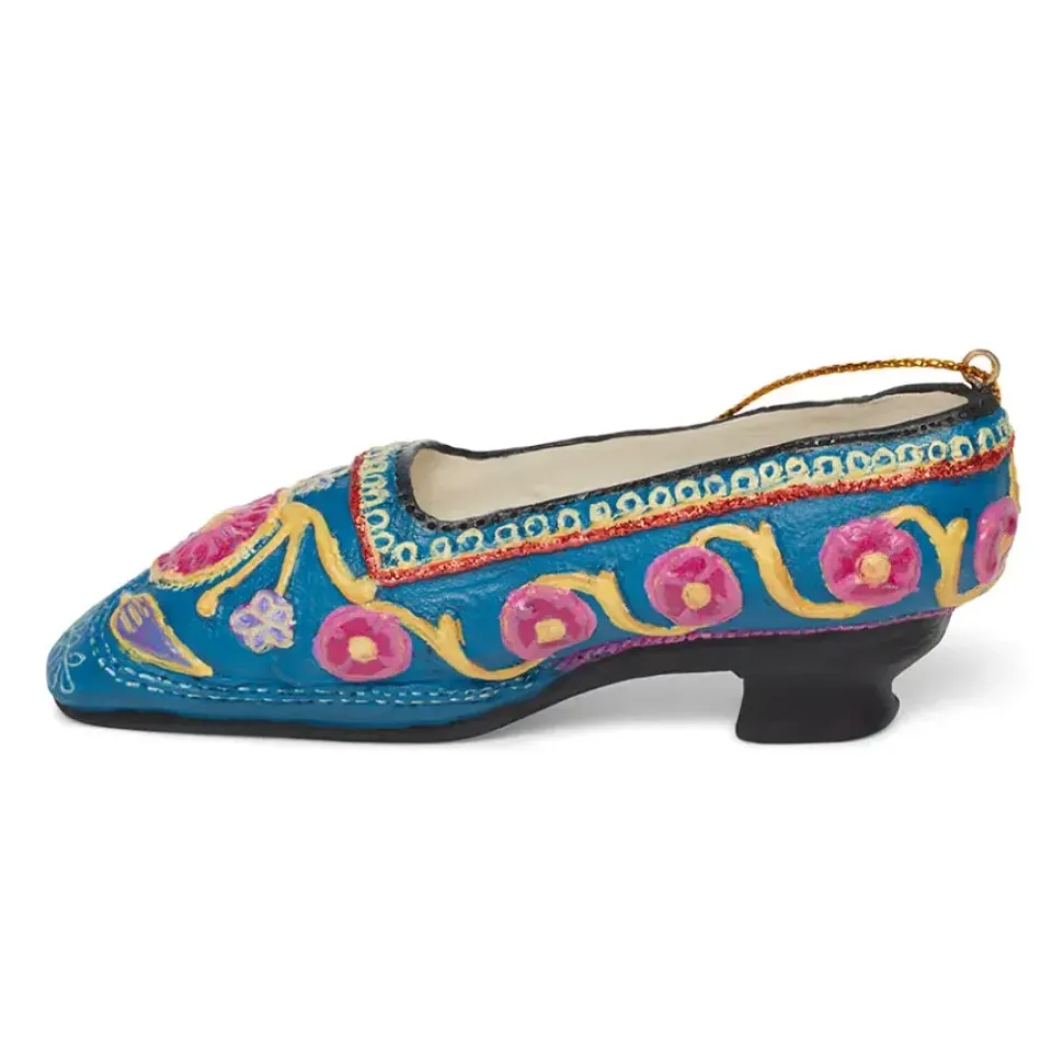 Embroidered Slipper Shoe Ornament