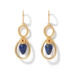 Etruscan Lapis Double-Drop Earrings