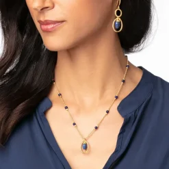 Etruscan Lapis Pendant Necklace
