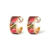 Favrile Tulip Enamel Hoop Earrings