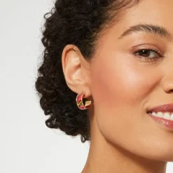 Favrile Tulip Enamel Hoop Earrings
