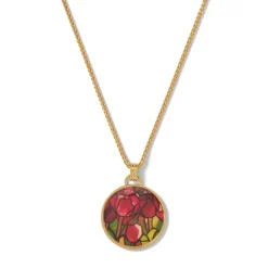 Favrile Tulip Enamel Pendant Necklace