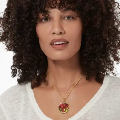 Favrile Tulip Enamel Pendant Necklace