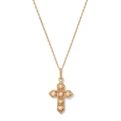 Filipino Pearl Cross Pendant Necklace