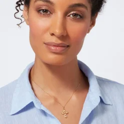 Filipino Pearl Cross Pendant Necklace