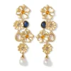 Floral Cluster Statement Drop Earrings