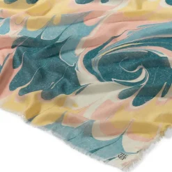 French Marbled Paper Square Silk Scarf