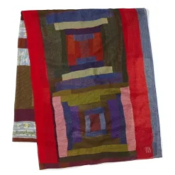 Gee'S Bend Pettway Quilt Design Oblong Silk Scarf