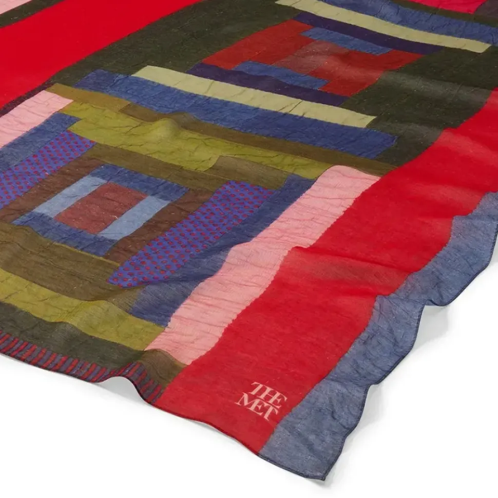 Gee'S Bend Pettway Quilt Design Oblong Silk Scarf