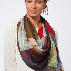 Gee'S Bend Pettway Quilt Design Oblong Silk Scarf