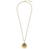 Gilded Age Peacock Feather Large Pendant Necklace