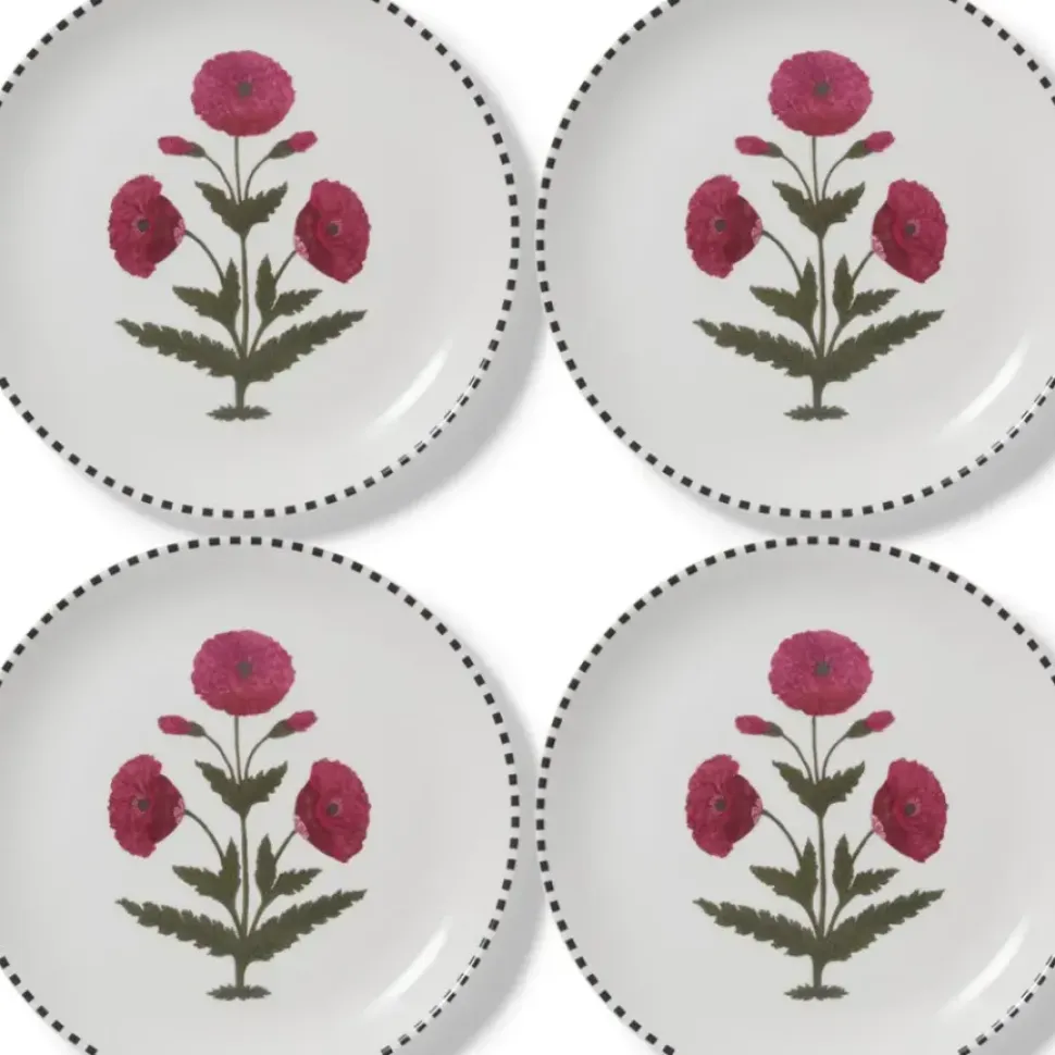 Good Earth Blooming Poppies Dinner Plate Set