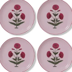 Good Earth Blooming Poppies Dinner Plate Set