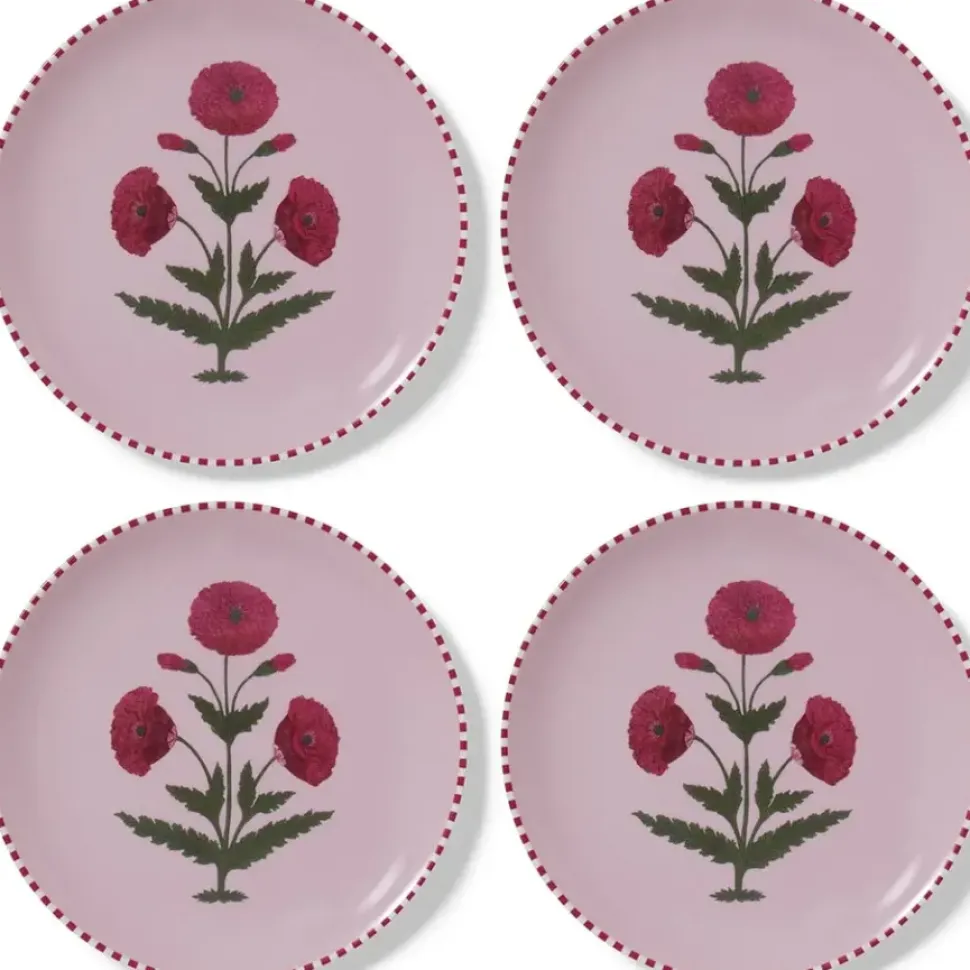 Good Earth Blooming Poppies Dinner Plate Set