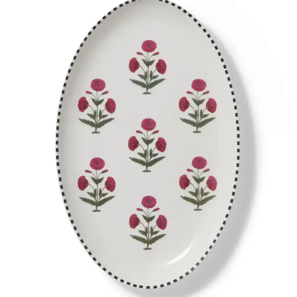 Good Earth Blooming Poppies Serving Dish