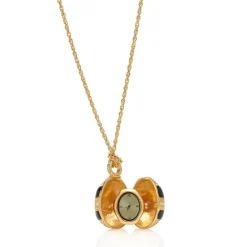 Hand-Enameled Egg Pendant Watch