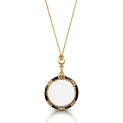 Hand-Enameled Magnifier Pendant Necklace
