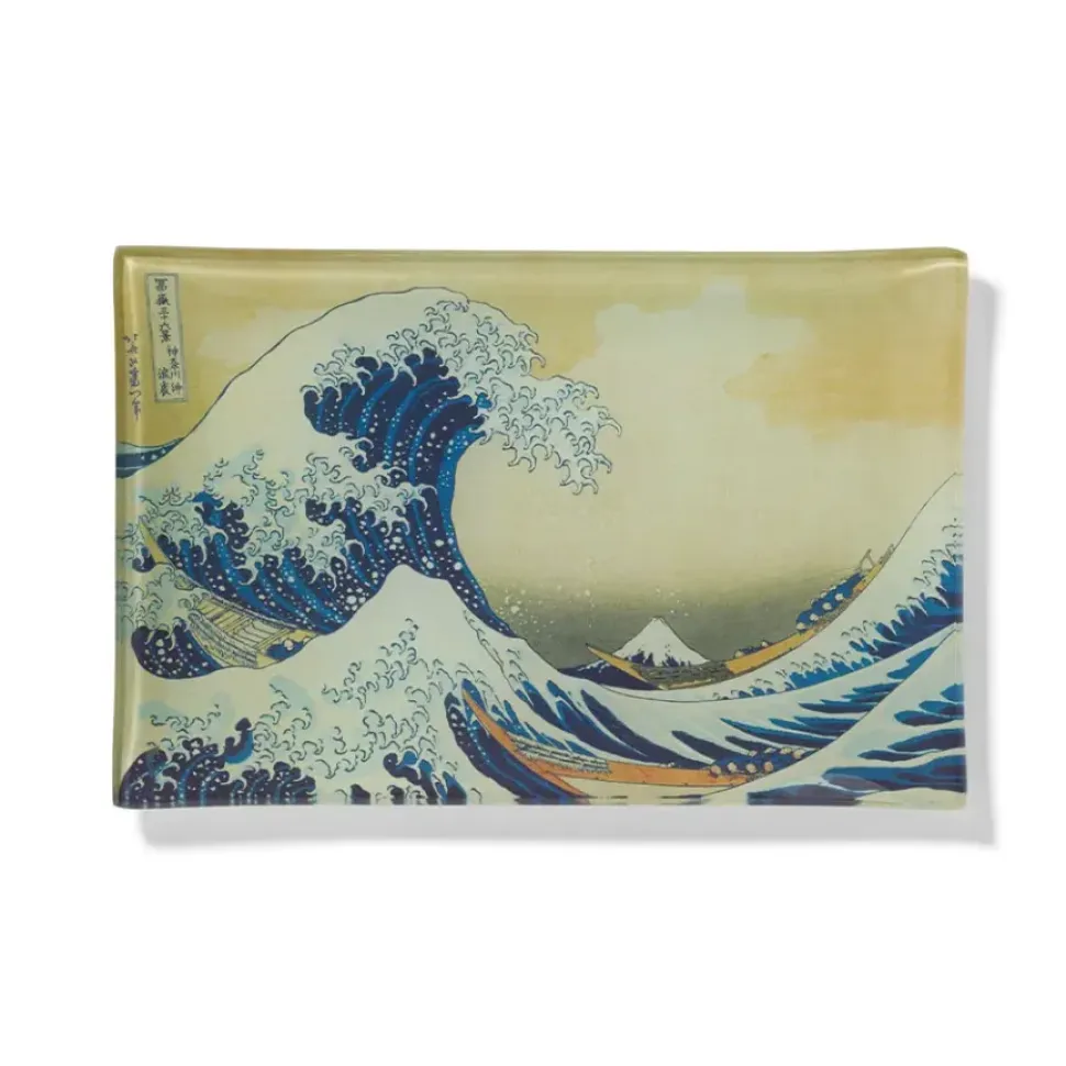 Hokusai Great Wave Glass Tray