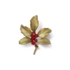 Holly Berry Jade Brooch
