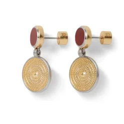 Islamic Medallion Carnelian Drop Earrings