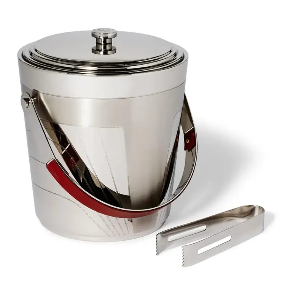Italian Armor Etched Stainless Steel Ice Bucket