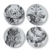 Italian Etched Leaves Side Plate Set