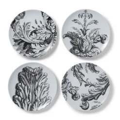 Italian Etched Leaves Side Plate Set