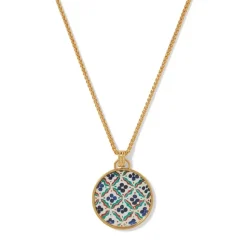 Iznik Cintamani Enamel Pendant Necklace