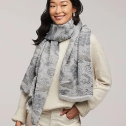 Japanese Birds And Flowers Oversize Jacquard Shawl