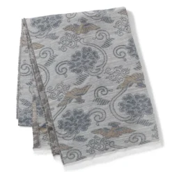 Japanese Birds And Flowers Oversize Jacquard Shawl