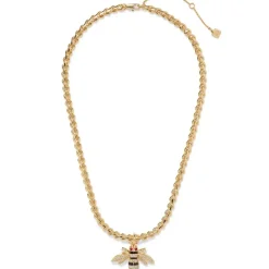 Jeweled Bee Pendant Necklace