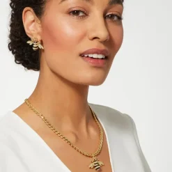 Jeweled Bee Pendant Necklace