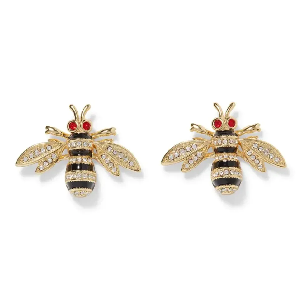 Jeweled Bee Stud Earrings