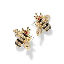 Jeweled Bee Stud Earrings