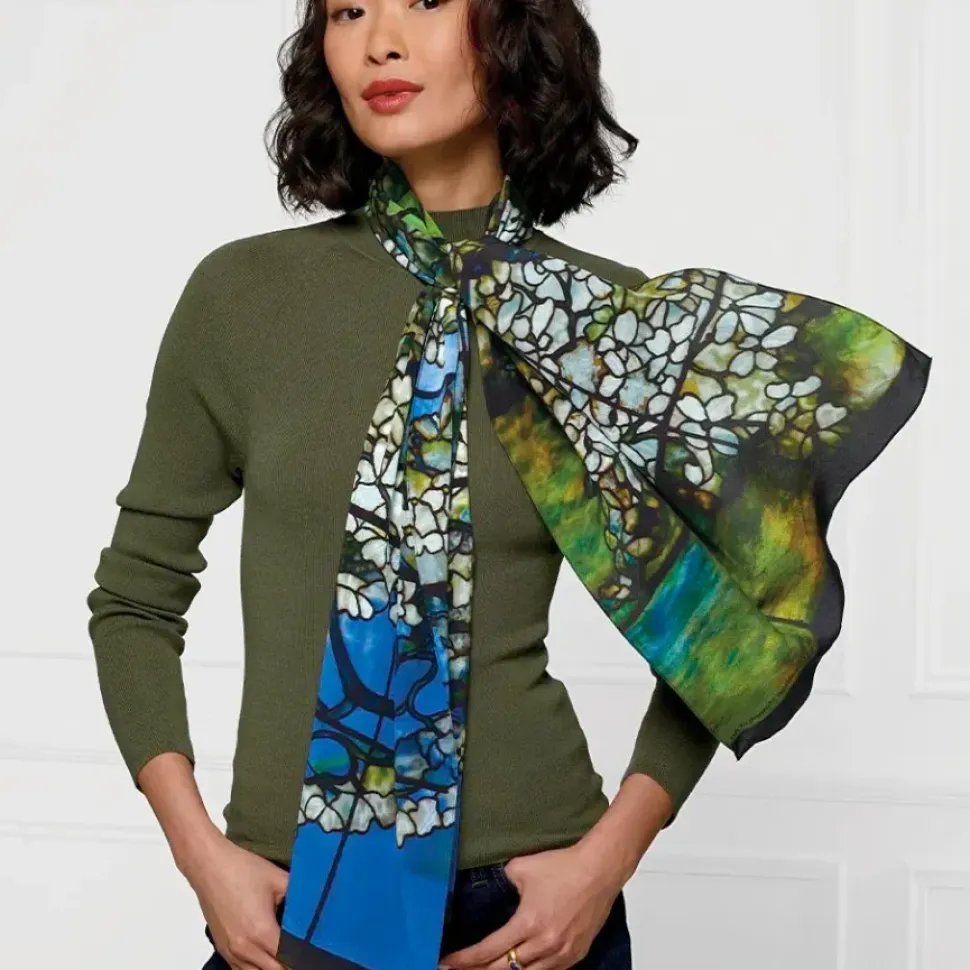 Louis C. Tiffany Dogwood Oblong Silk Scarf