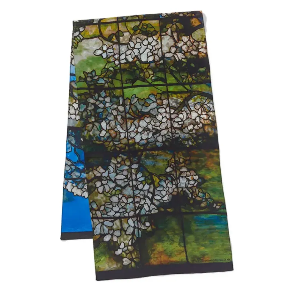 Louis C. Tiffany Dogwood Oblong Silk Scarf