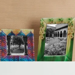 Louis C. Tiffany Favrile Palmette Square Glass Frame