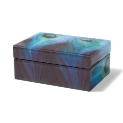 Louis C. Tiffany Peacock Feather Large Glass Box