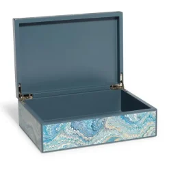 Marbled Paper Rectangular Lacquer Box