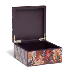 Marbled Paper Square Lacquer Box