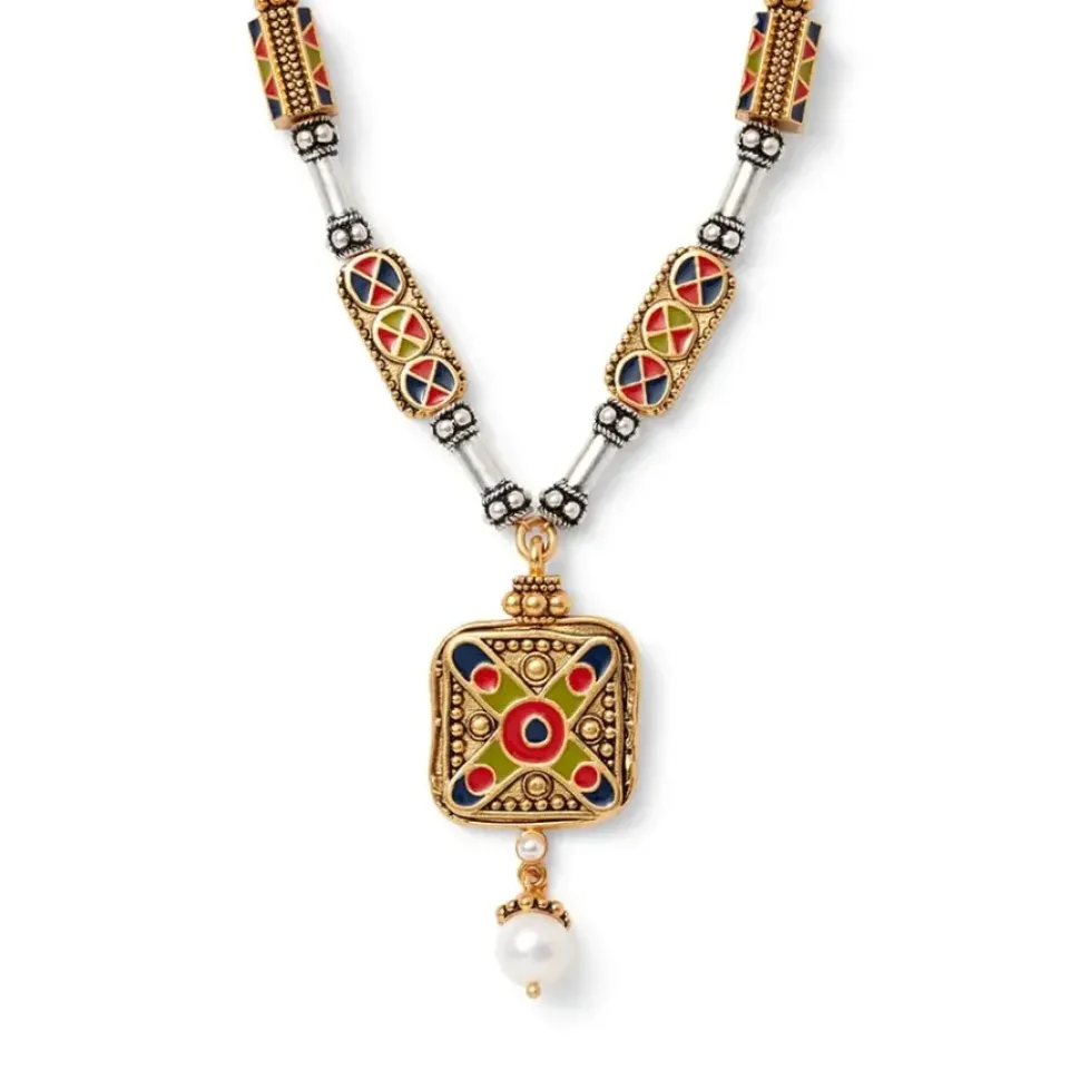 Medieval Byzantine Statement Necklace And Drop Earrings Set