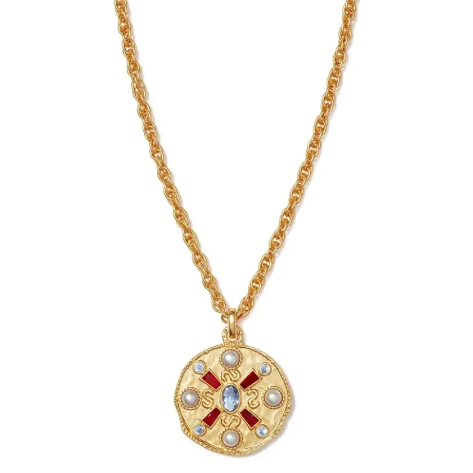 Medieval Stone Medallion Pendant Necklace